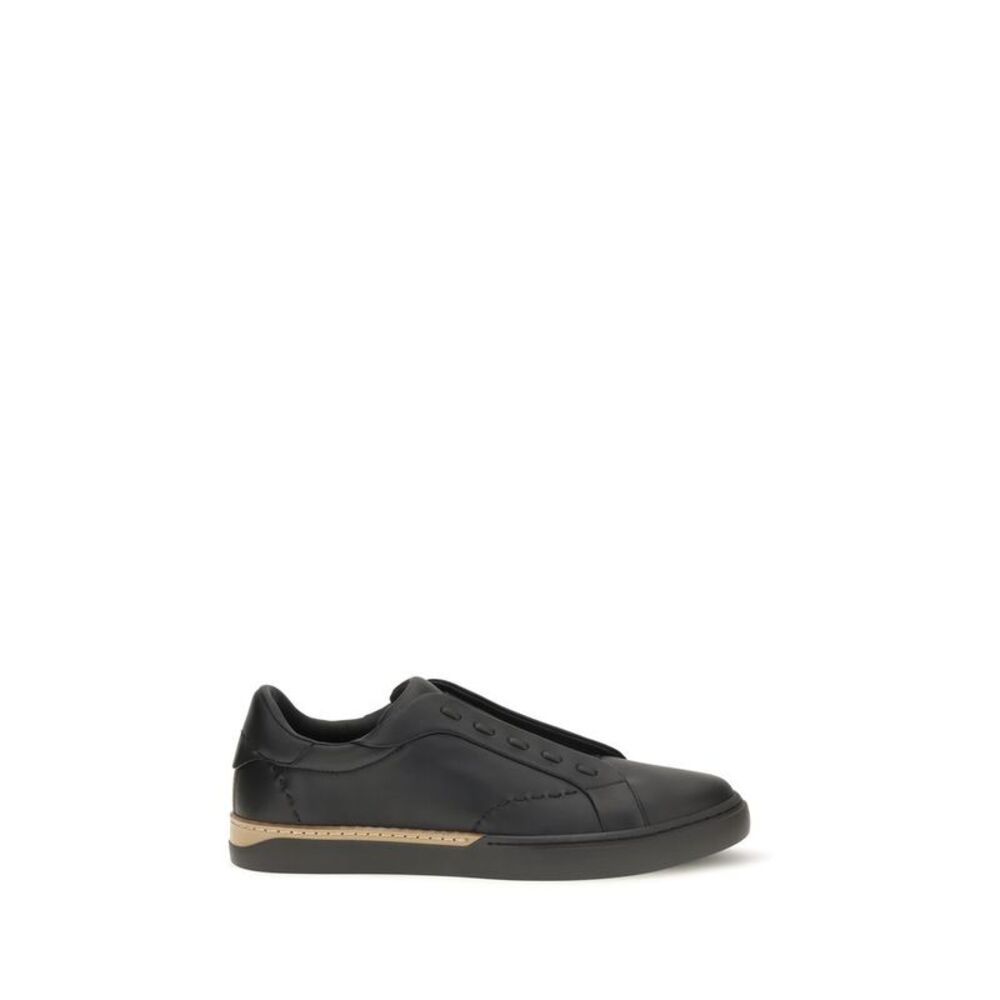 Fendi Black Calf Leather Bos Taurus Men's Sneakers